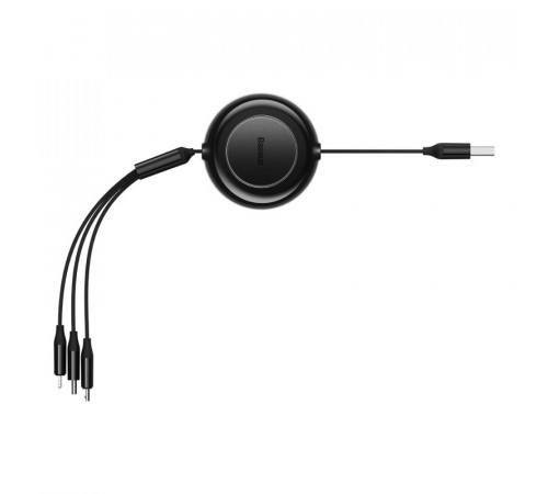 Кабель Baseus Free2Draw Retractable Crystal Fast Charging Data Cable USB to M+L+C 3.5A 1.1m Cluster Black (P10368700111-02)