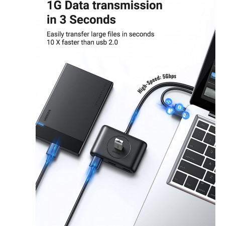 USB-хаб UGREEN CR113 USB 3.0 Hub  1m (Black) (UGR-20291) (UGR-20291)