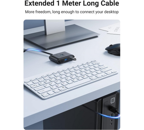 USB-хаб UGREEN CR113 USB 3.0 Hub  1m (Black) (UGR-20291) (UGR-20291)