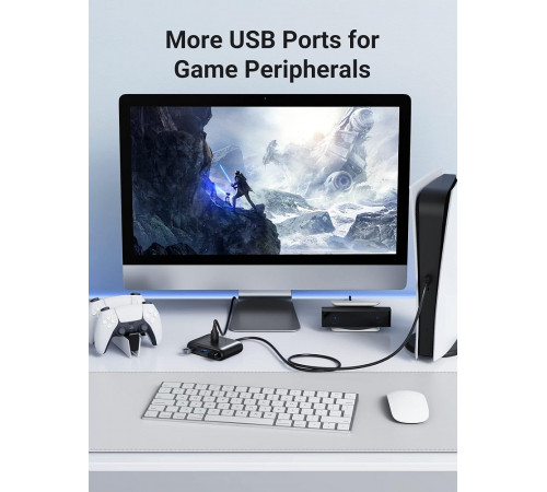 USB-хаб UGREEN CR113 USB 3.0 Hub  1m (Black) (UGR-20291) (UGR-20291)