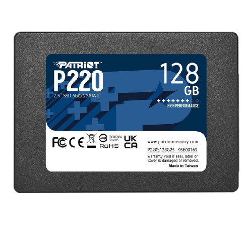 Накопичувач SSD Patriot P220 128GB 2.5" 7mm SATAIII (P220S128G25)