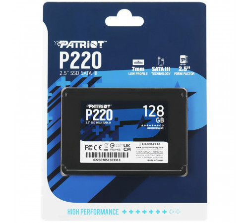 Накопичувач SSD Patriot P220 128GB 2.5" 7mm SATAIII (P220S128G25)