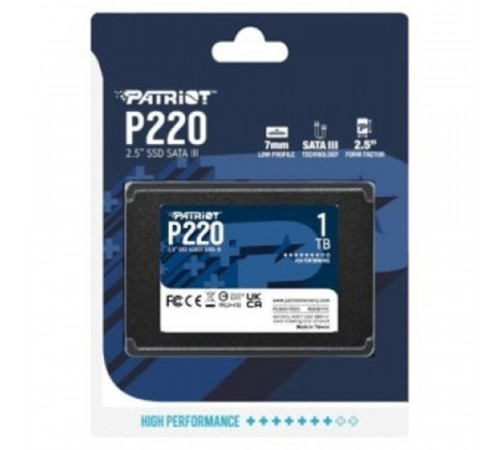 Накопичувач SSD Patriot P220 1TB 2.5" 7mm SATAIII (P220S1TB25)