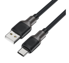 Кабель ACEFAST C10-04 USB to Type-C 3A, 1.2m, silicone, zinc connectors, Black (6974316283126)