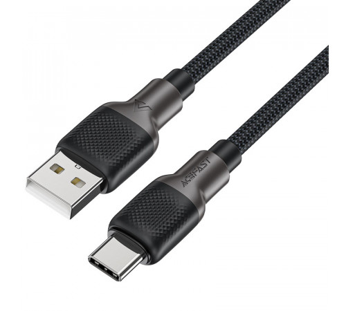 Кабель ACEFAST C10-04 USB to Type-C 3A, 1.2m, silicone, zinc connectors, Black (6974316283126)