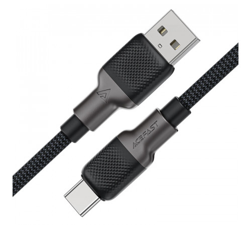 Кабель ACEFAST C10-04 USB to Type-C 3A, 1.2m, silicone, zinc connectors, Black (6974316283126)