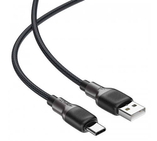 Кабель ACEFAST C10-04 USB to Type-C 3A, 1.2m, silicone, zinc connectors, Black (6974316283126)