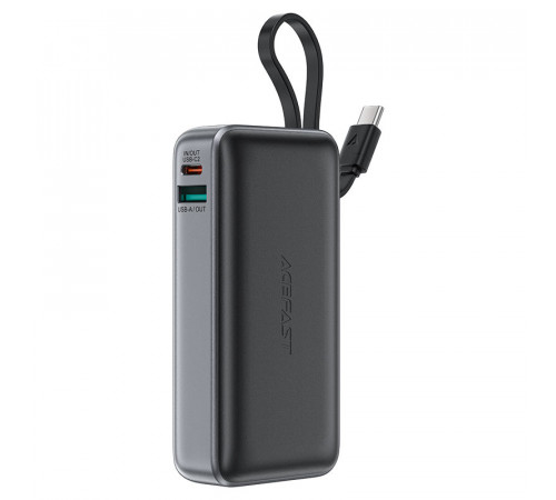 Зовнішній акумулятор ACEFAST M7 PD30W power bank with cable 10000mAh, Black (6974316283379)