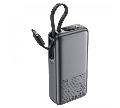 Зовнішній акумулятор ACEFAST M7 PD30W power bank with cable 10000mAh, Black (6974316283379)