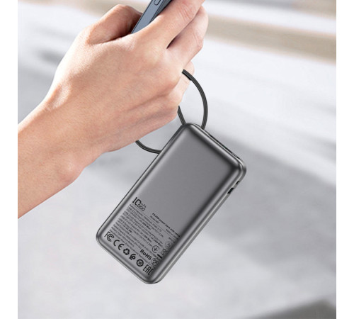 Зовнішній акумулятор ACEFAST M7 PD30W power bank with cable 10000mAh, Black (6974316283379)