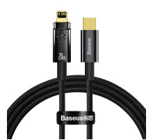 Кабель Baseus Explorer Series Auto Power-Off Fast Charging Data Cable Type-C to IP 20W 1m Black (CATS000001)