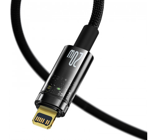 Кабель Baseus Explorer Series Auto Power-Off Fast Charging Data Cable Type-C to IP 20W 1m Black (CATS000001)