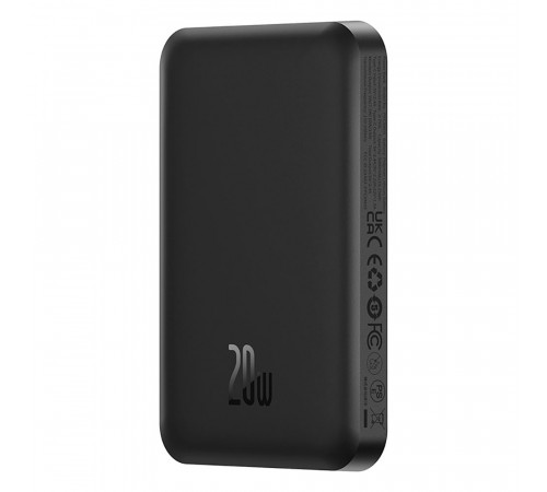 Зовнішній акумулятор Baseus Magnetic Mini Wireless Fast Charge Power Bank 5000mAh 20W Cluster Black（With Simple Series Charging Cable Type-C to Type-C (P10022107113-00)