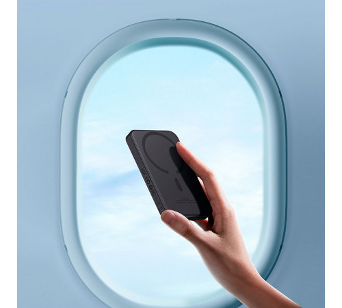 Зовнішній акумулятор Baseus Magnetic Mini Wireless Fast Charge Power Bank 5000mAh 20W Cluster Black（With Simple Series Charging Cable Type-C to Type-C (P10022107113-00)