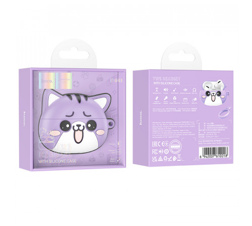 Бездротові навушники TWS HOCO EW48 Purple Cat (6942007610018)