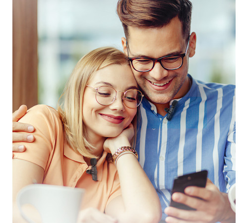 Бездротова мікрофонна система BOROFONE BFK12 Trophy lavalier dual-mic (iP/Type-C) Black (6941991106408)