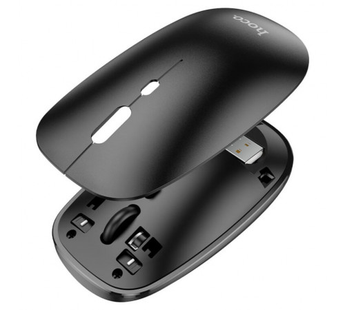 Маніпулятор миша HOCO GM15 Art dual-mode business wireless mouse Black (6931474760579)