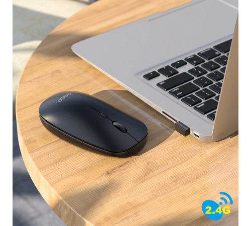 Маніпулятор миша HOCO GM15 Art dual-mode business wireless mouse Black (6931474760579)