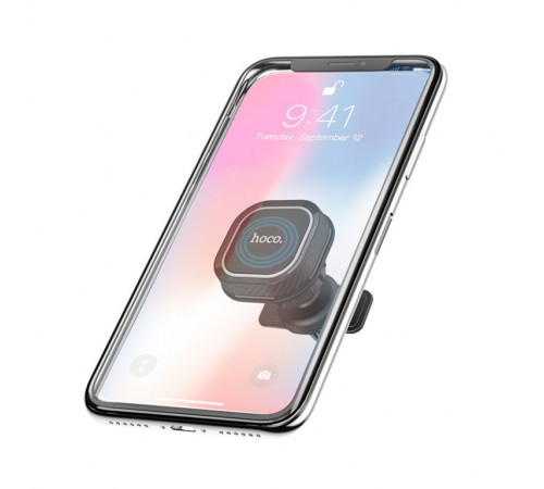 Автотримач для телефона HOCO CA52 Intelligent air outlet in-car holder Black+Gray (6931474707529)