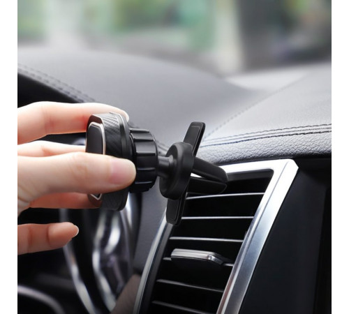 Автотримач для телефона HOCO CA52 Intelligent air outlet in-car holder Black+Gray (6931474707529)