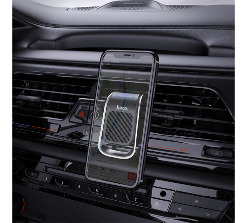 Автотримач для телефона HOCO CA74 Universe air outlet magnetic car holder Black+Silver (6931474733924)
