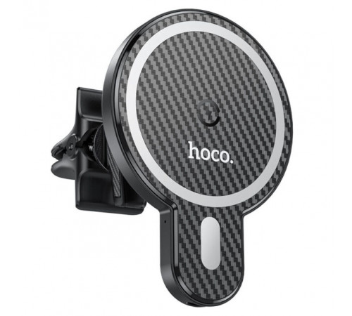 Автотримач для телефона з БЗП HOCO CA85 Ultra-fast magnetic wireless charging car holder Black (6931474745484)