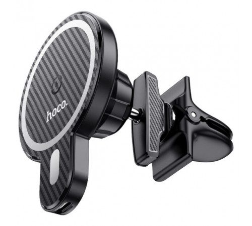 Автотримач для телефона з БЗП HOCO CA85 Ultra-fast magnetic wireless charging car holder Black (6931474745484)