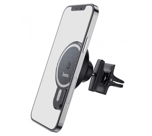 Автотримач для телефона з БЗП HOCO CA85 Ultra-fast magnetic wireless charging car holder Black (6931474745484)