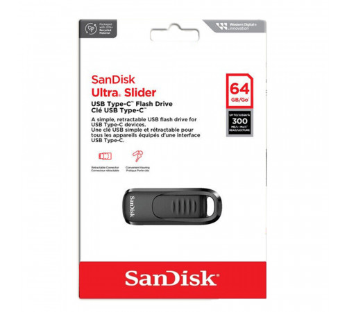 Флеш-накопичувач SanDisk USB 3.2 Gen1 Ultra Slider Type-C 32Gb (200 Mb/s) (SDCZ480-032G-G46)