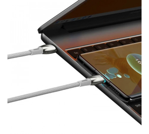 Кабель Baseus Glimmer Series Fast Charging Data Cable Type-C to Type-C 100W 1m White (CADH000702)
