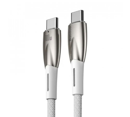 Кабель Baseus Glimmer Series Fast Charging Data Cable Type-C to Type-C 100W 1m White (CADH000702)