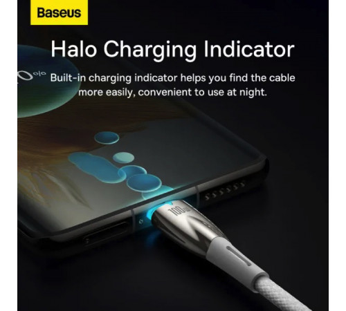Кабель Baseus Glimmer Series Fast Charging Data Cable Type-C to Type-C 100W 1m White (CADH000702)