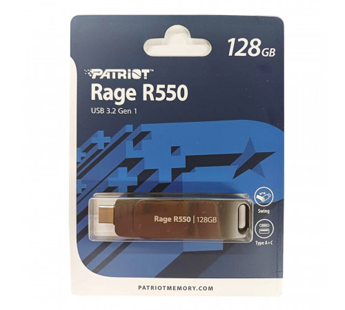 Флеш-накопичувач Patriot USB 3.2 Gen 1 Rage R550 128GB Type-A+C (PE128GR550DSAD)