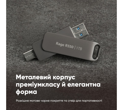Флеш-накопичувач Patriot USB 3.2 Gen 1 Rage R550 128GB Type-A+C (PE128GR550DSAD)