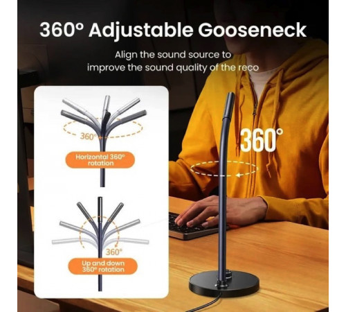 Настільний мікрофон UGREEN CM564 Desktop USB Microphone(UGR-90416), Black (UGR-90416)