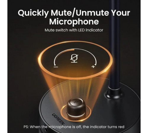 Настільний мікрофон UGREEN CM564 Desktop USB Microphone(UGR-90416), Black (UGR-90416)