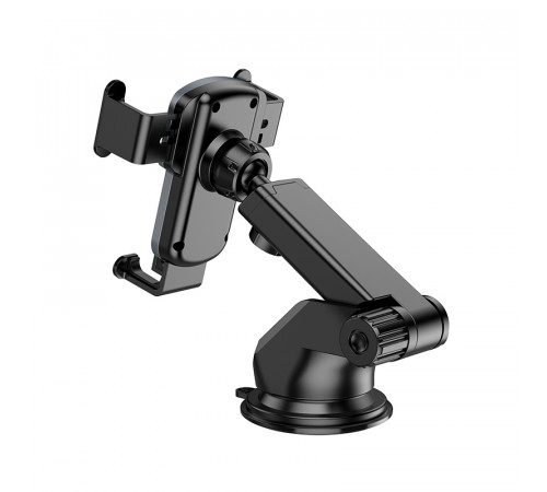 Автотримач для телефона HOCO CA104 vertical and horizontal telescopic gravity vehicle holder Black Metal Gray (6931474766236)
