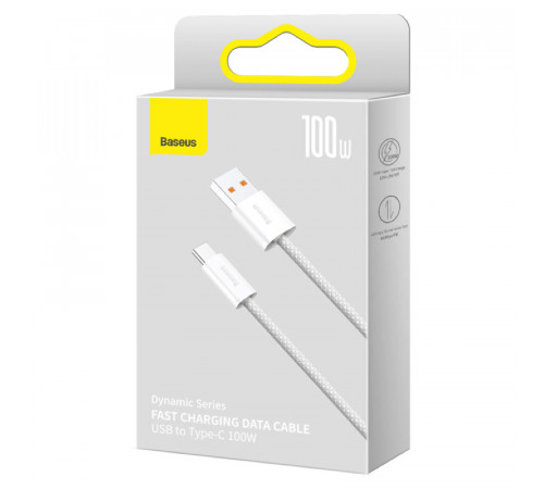 Кабель Baseus Dynamic Series Fast Charging Data Cable USB to Type-C 100W 2m White (CALD000702)