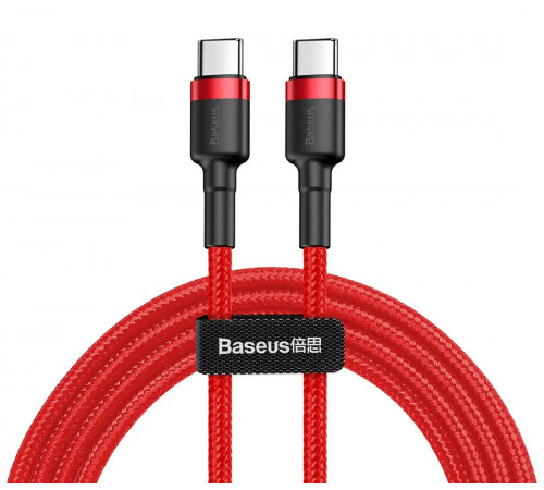Кабель Baseus Cafule USB Cable Type-C-Type-C 3A 1m Red (CATKLF-G09)