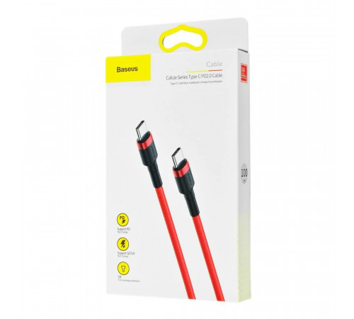 Кабель Baseus Cafule USB Cable Type-C-Type-C 3A 1m Red (CATKLF-G09)