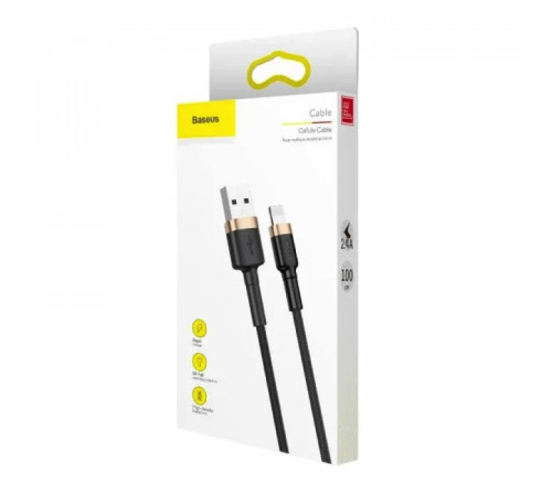Кабель Baseus Cafule Cable USB For Lightning 2.4A 1m Gold+Black (CALKLF-BV1)