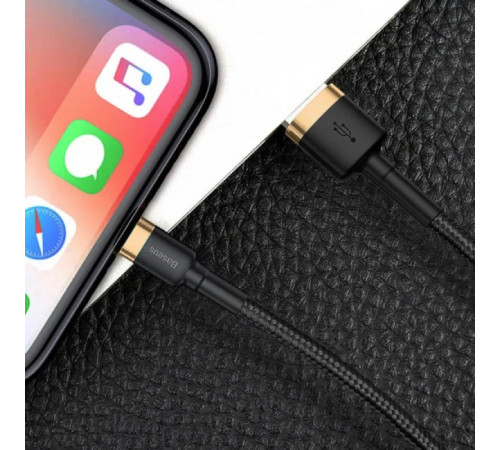 Кабель Baseus Cafule Cable USB For Lightning 2.4A 1m Gold+Black (CALKLF-BV1)