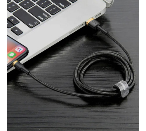 Кабель Baseus Cafule Cable USB For Lightning 2.4A 1m Gold+Black (CALKLF-BV1)