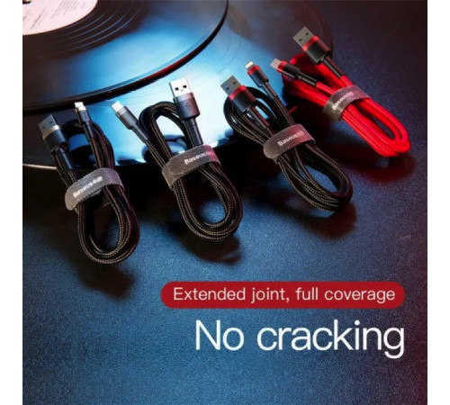 Кабель Baseus Cafule Cable USB For Lightning 2.4A 1m Gold+Black (CALKLF-BV1)