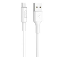 Кабель HOCO X25 USB to Micro 2A, 1m, PVC, PVC connectors, White (6957531080138)