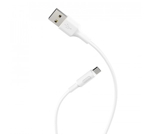 Кабель HOCO X25 USB to Micro 2A, 1m, PVC, PVC connectors, White (6957531080138)