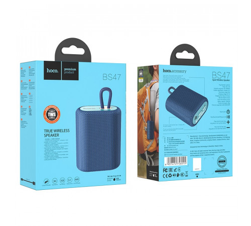 Портативна колонка HOCO BS47 Uno sports BT speaker, 5W, Navy Blue (6931474756015)