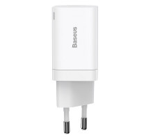 Мережевий зарядний пристрій Baseus Super Si Pro Quick Charger C+U 30W EU White (CCSUPP-E02)