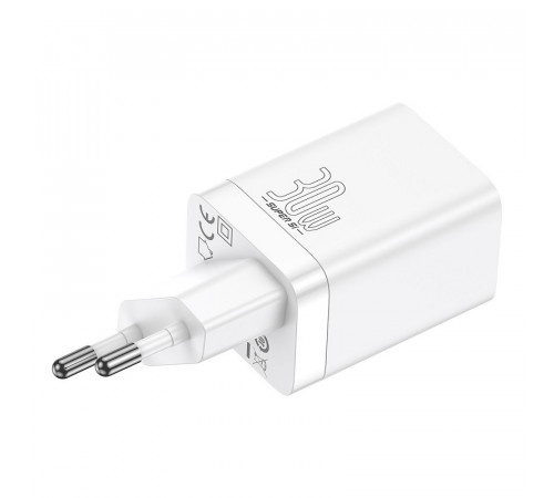 Мережевий зарядний пристрій Baseus Super Si Pro Quick Charger C+U 30W EU White (CCSUPP-E02)
