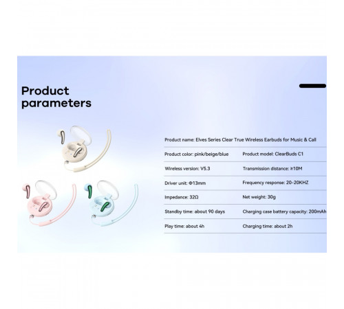 Бездротові навушники Remax C1 Elves Series ClearBuds 